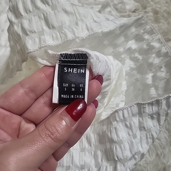 *SOLD* White Semi Sheer White Crinkly Picnic Girly Coquette Babydoll Dress - S - Picture 8 of 15